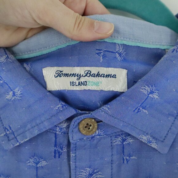 Tommy Bahama CoolMax Shirt Mens 3XL Blue Resort Costal Tropical Cruise Aloha - Picture 2 of 14